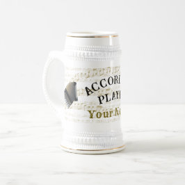 Taza de cerveza personalizada para acordeonista