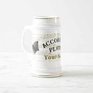 Taza de cerveza personalizada para acordeonista