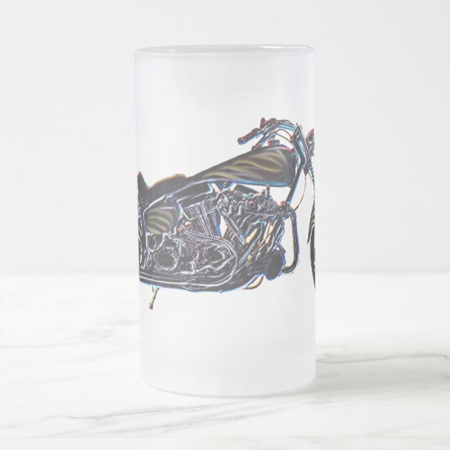 Taza de cerveza V-gemela de neón de la motocicleta (Centro)