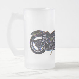 Taza de cerveza V-gemela de neón de la motocicleta