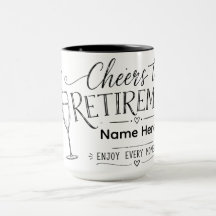 Taza de champán personalizada para jubilación Chee