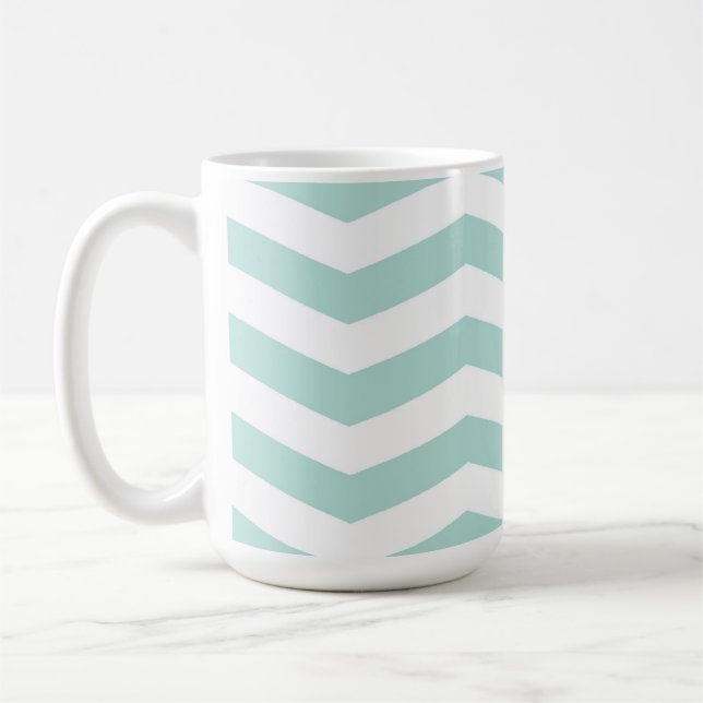 Taza de Chevron de la aguamarina (Izquierda)