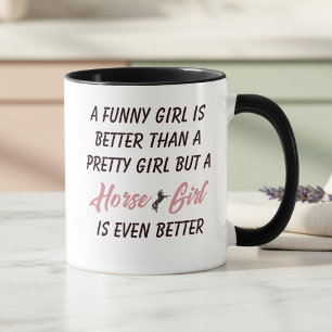 Taza de chica divertida de caballos Taza para aman