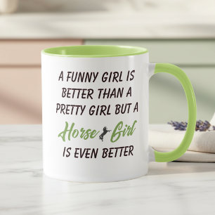 Taza de chica divertida de caballos Taza para aman
