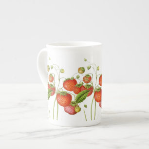 Taza de China de las fresas del vintage