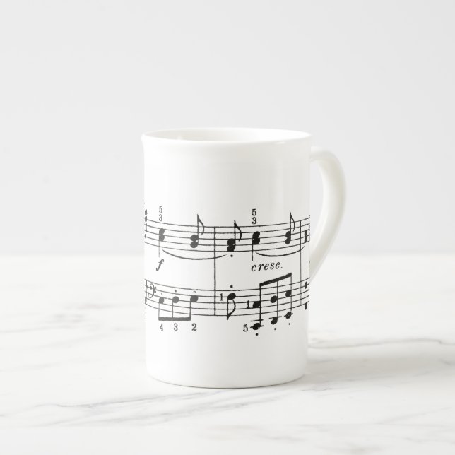 Taza de China de las notas musicales (Derecha)