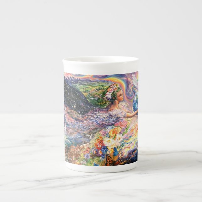 Taza de China del ángel de la tierra (Frente)