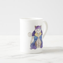 Taza de China del gato de tigre