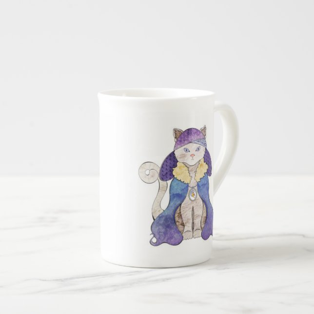 Taza de China del gato de tigre (Derecha)