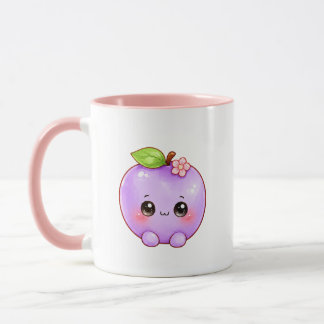Taza de ciruela morada Kawaii | Taza de café de fr