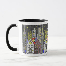 Taza de ciudad nocturna 
