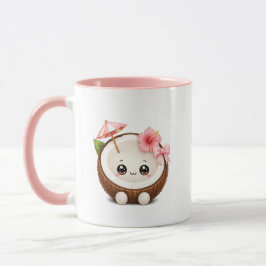Taza de coco Kawaii adorable