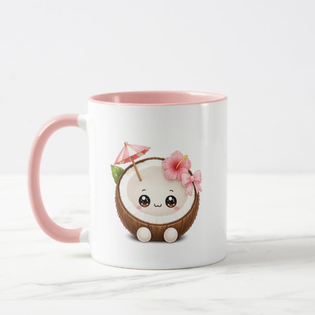 Taza de coco Kawaii adorable (Izquierda)