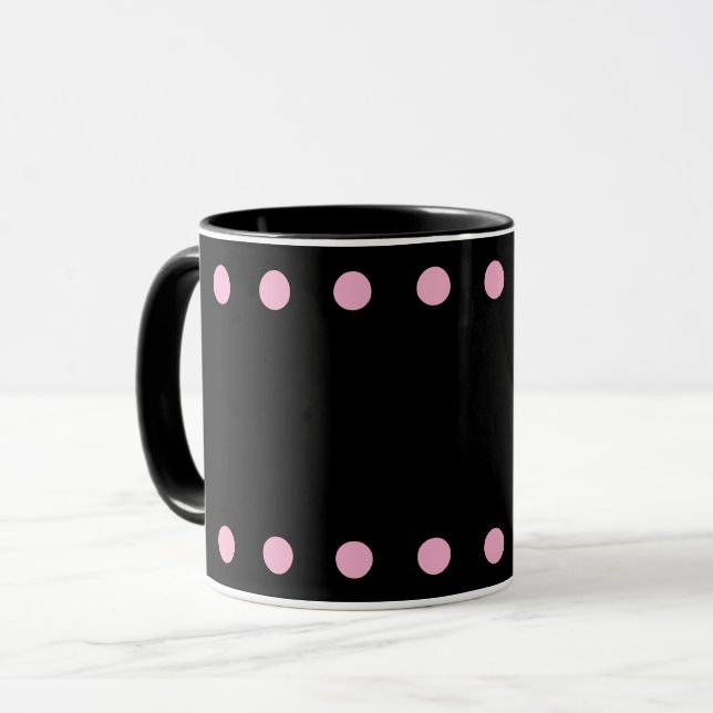 Taza de Cocoa & Café Perlas (Negro y Rosa) (Anverso izquierdo)