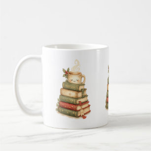 Taza de Cocoa Soñolienta sobre Libros Taza de Café