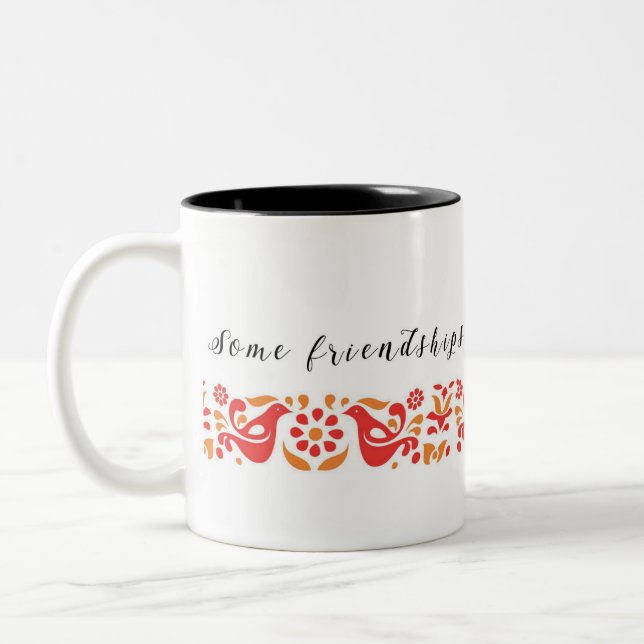 Taza de Coffe que ofrece diseño de la amistad de (Izquierda)