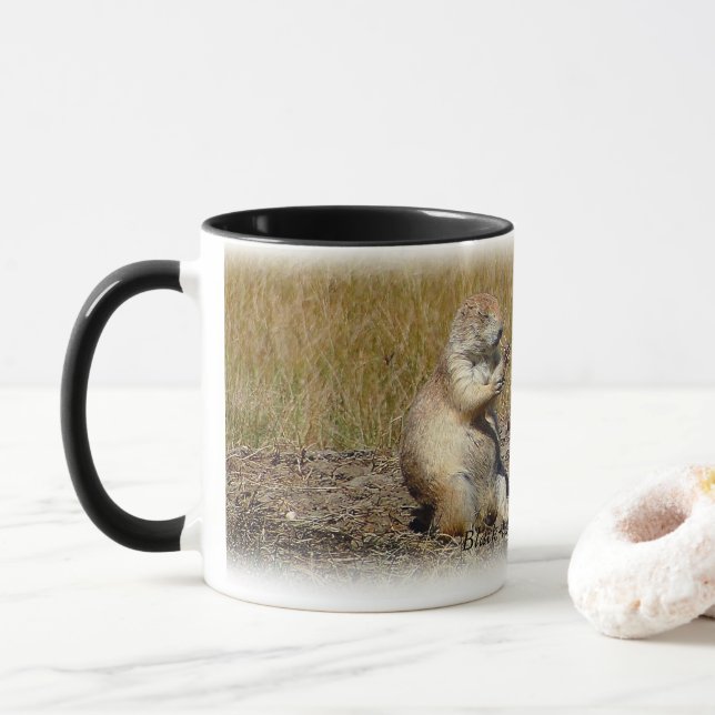 Taza de cola negra del perro de las praderas (Con donut)
