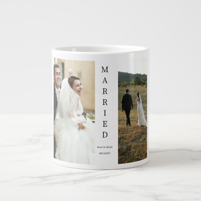 Taza de Colage de Fotos de Casados Personalizable  (Frente)