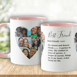 Taza de Colaje de Fotos del Corazón de la Mejor Am