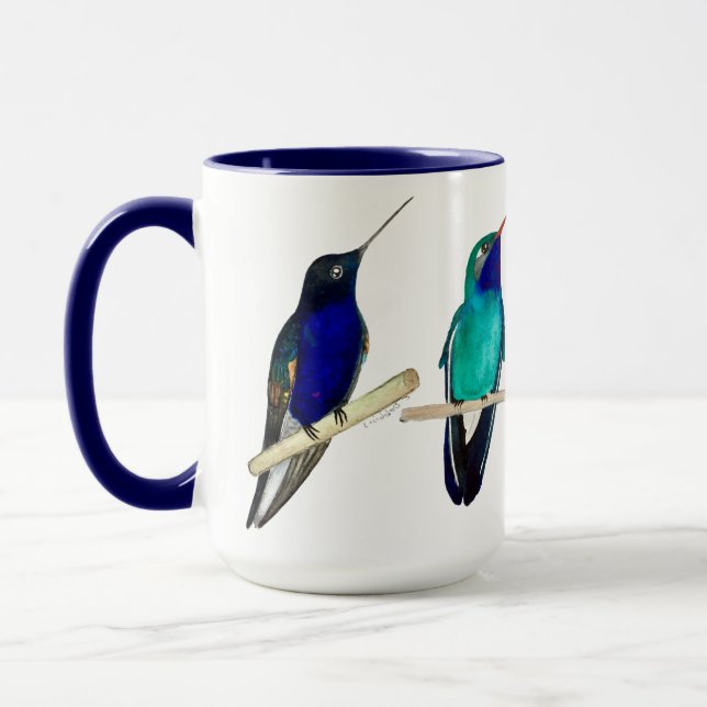 Taza de Colibríes Azules (Izquierda)