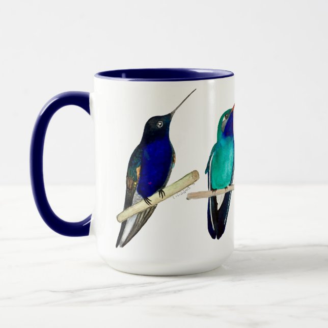 Taza de Colibríes Azules (Izquierda)