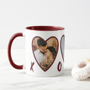 Taza de collage de fotos de corazones rojos modern
