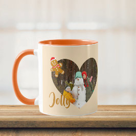 Taza de collage de fotos en forma de corazón de Na