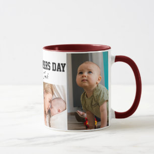 Taza de collage de fotos lindas para el primer día
