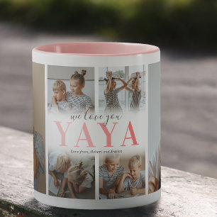 Taza de Collage de Fotos para YaYa que Te Queremos