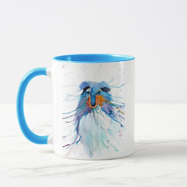 Taza de Collie Áspero Azul (Izquierda)