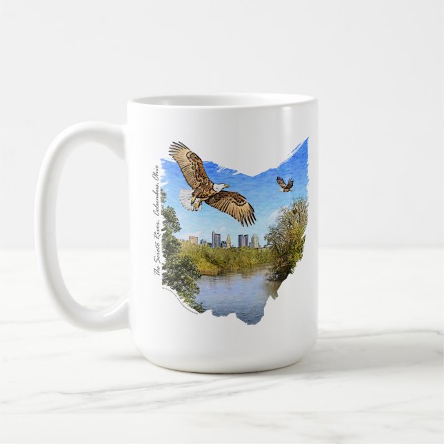 Taza de Columbus Ohio del río de Eagles Scioto (Izquierda)