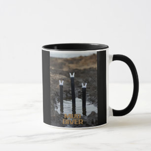 Taza de combo de mano izquierda negra de Mud Diver