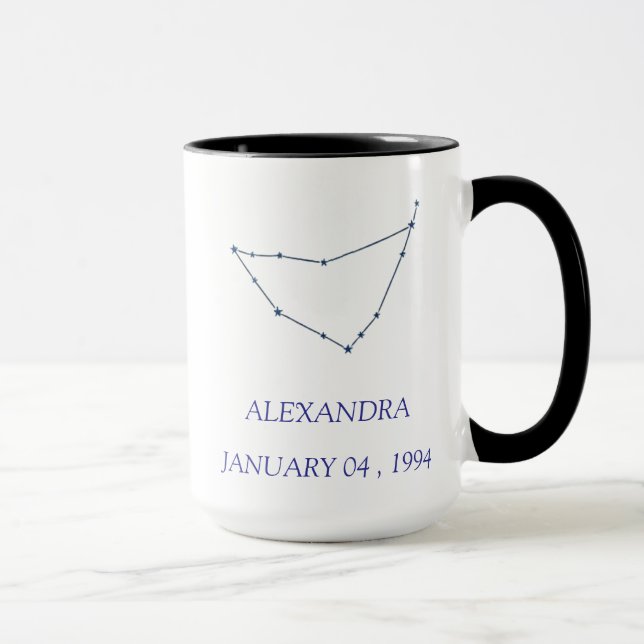 Taza de constelación Capricornio personalizada - P (Derecha)