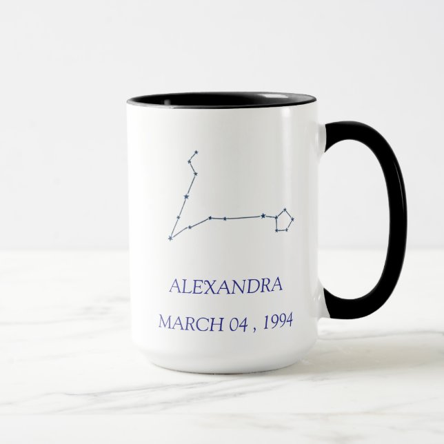 Taza de constelación de Piscis personalizada - Est (Derecha)