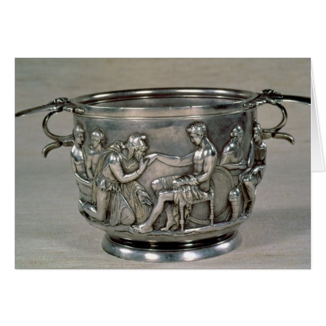 Taza de consumición romana de la plata-cerda joven (Anverso (Horizontal))