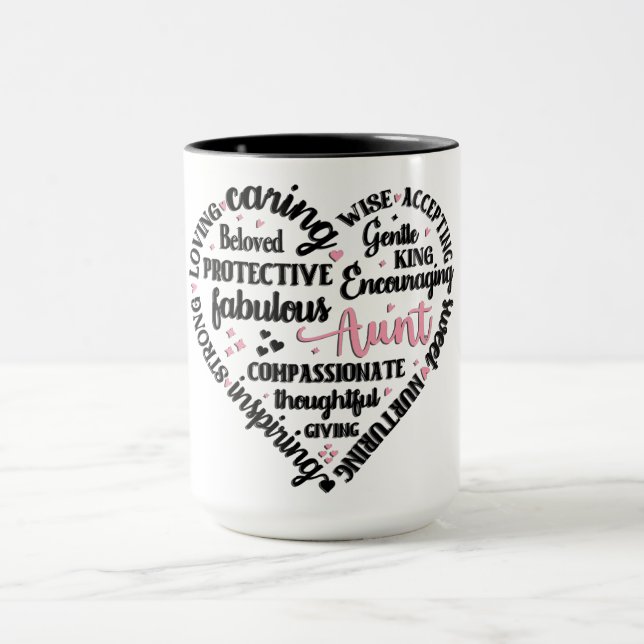 Taza de corazón de tía linda (Centro)