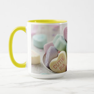 Taza de corazones de caramelo coloridos Amor