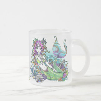 Taza de cristal escarchada del arte tropical de la