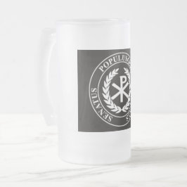 Taza De Cristal Esmerilado Χ Ρ+SPQR Poculum