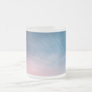 TAZA DE CRISTAL ESMERILADO 明け方の空と流星　フロストマグカップ
