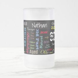 Taza De Cristal Esmerilado 00.º feliz cumpleaños con un estilo de graffiti