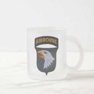 Taza De Cristal Esmerilado 101ª División Aérea de ABN Gritando Vetas de Águil