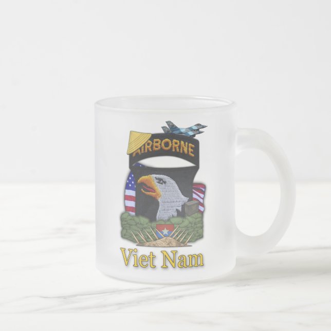 Taza De Cristal Esmerilado 101ª división aérea veteranos vietnam frosty Mu (Derecha)
