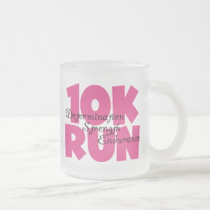 Taza De Cristal Esmerilado 10.000 carreras de deportes rosados