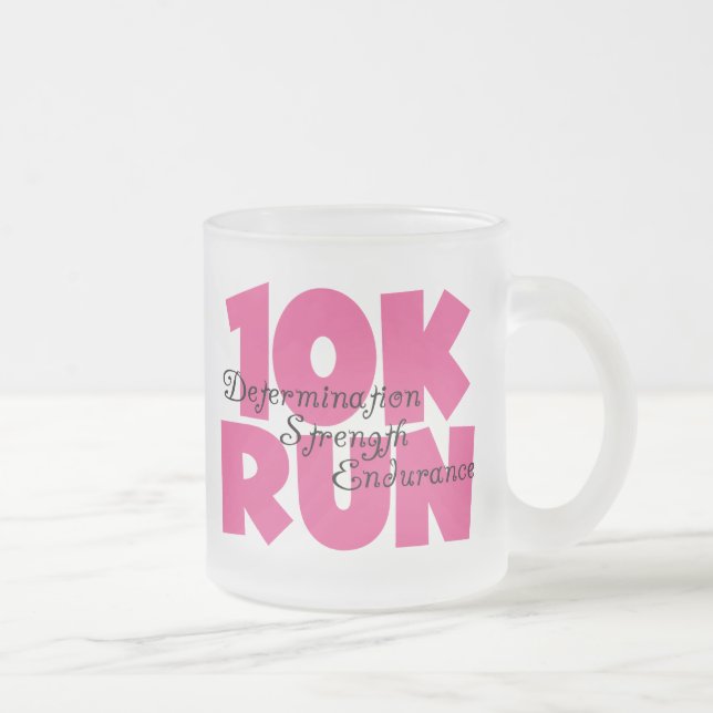 Taza De Cristal Esmerilado 10.000 carreras de deportes rosados (Derecha)