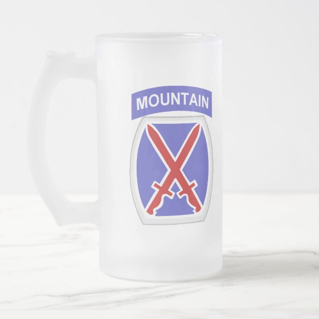 Taza De Cristal Esmerilado 10mo División de la montaña (Izquierda)