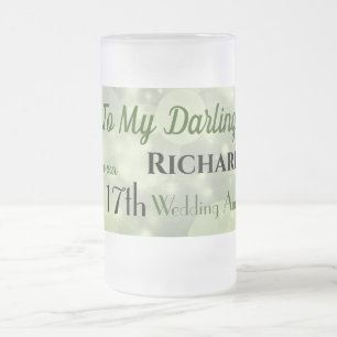 Taza De Cristal Esmerilado 17.º Boda Aniversario Esposo