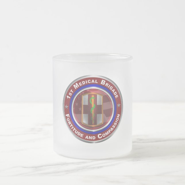 Taza De Cristal Esmerilado 1.ª brigada médica Keepsake Mug (Centro)