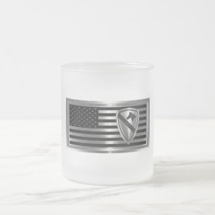 Taza De Cristal Esmerilado 1.ª División de Caballería Bandera Personalizada