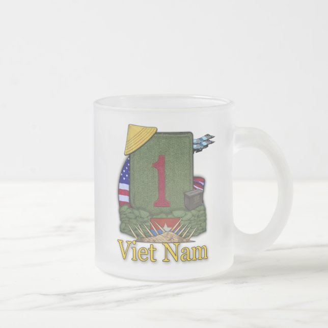 Taza De Cristal Esmerilado 1.ª división de infantería vietnam parche cerveza  (Derecha)